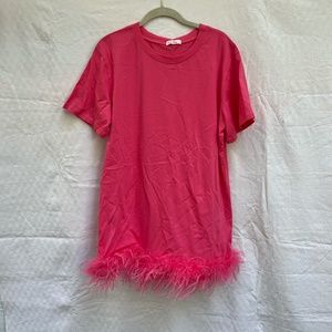 La Ros t-shirt dress with feathers in medium